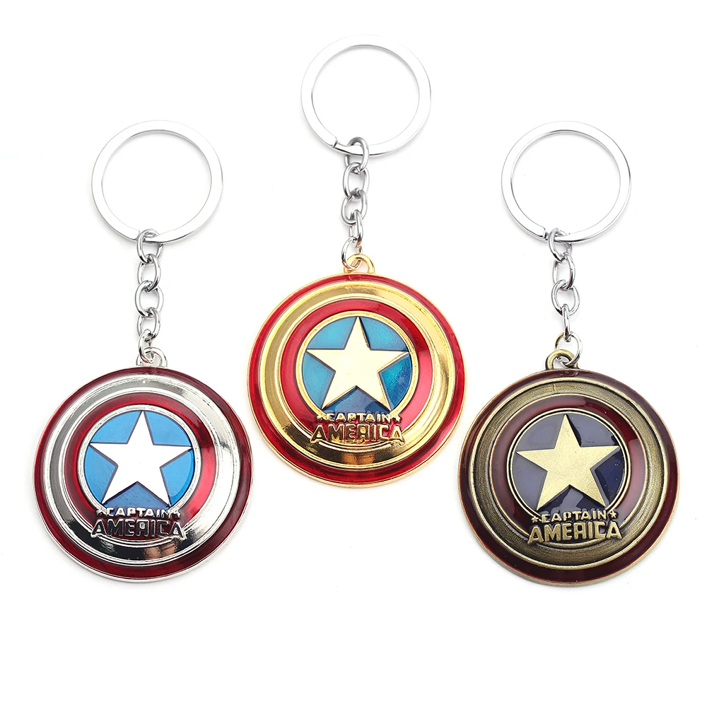 Брелок Marvel Captain America со щитом металлическая подвеска в стиле ретро из фильма