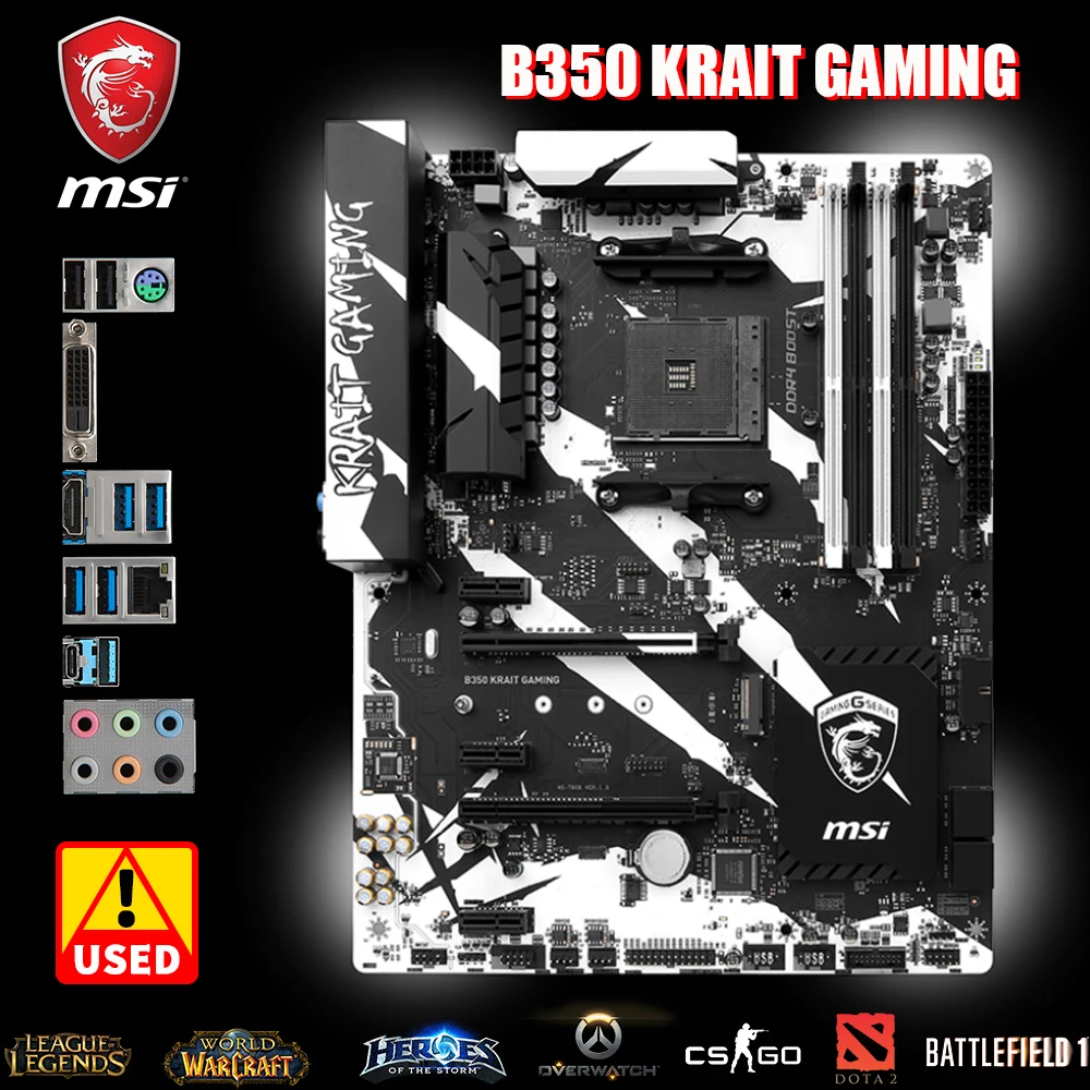 

Игровая розетка MSI B350 kсокращения, процессор AM4 с базовой платой AMD B350 ATX DDR4 2133MHz6 4 Гб ОЗУ PCI-E 3,0 SATA3 M.2 USB3.1 RYZEN 7 5800X HDMI