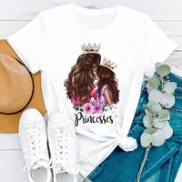 t shirts women mother daughter princess 90s style fashion spring summer tshirt top lady graphic female print clothes tee t shirt