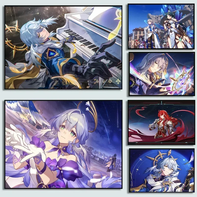 Фото Honkai Star Rail Sunday Robin Jiaoqiu Argenti Топаз Чиби персонаж приключения игровой постер холст художественная живопись настенный домашний декор №1