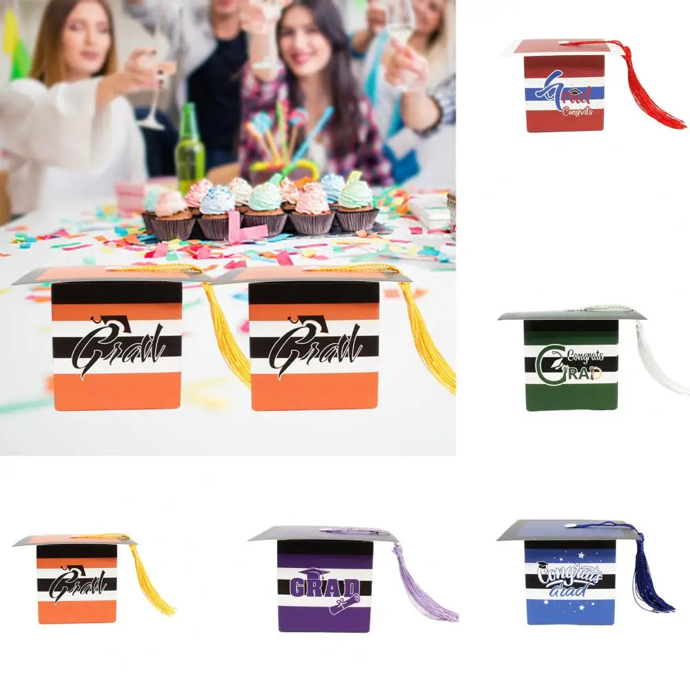 Es 12pcs Creative With Tassel Reusable  Party Cookies Candy Gift Packaging Box Congratulation Gift