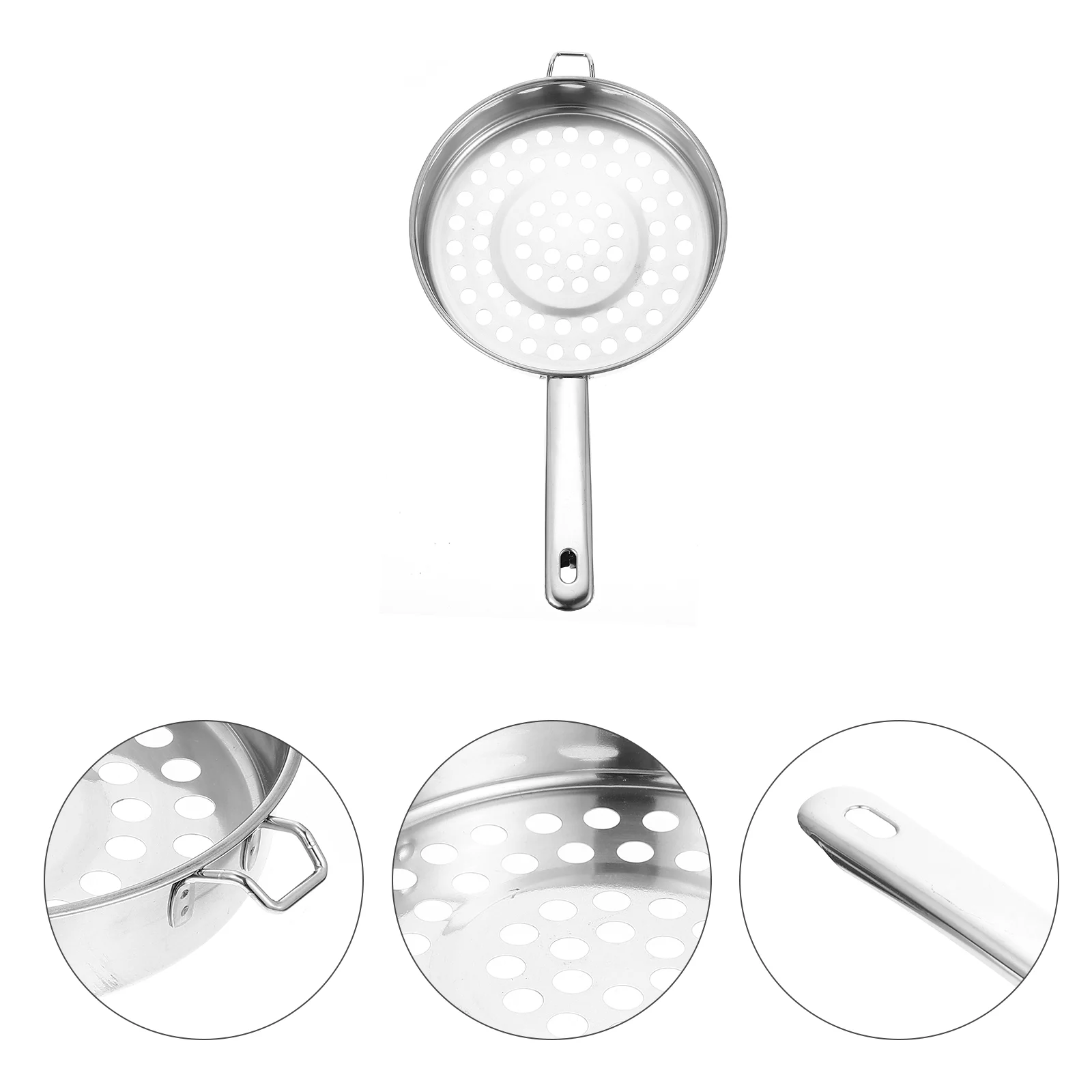 

Strainer Colander Pasta Skimmer Spoon Slotted Metal Mesh Basket Cooking Kitchen Ladle Frying Fruit Deep Bowl Handheld Drainer