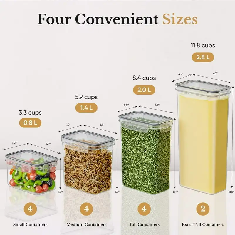 

Storage Containers Set with Lids For Kitchen Organization 14 Pack
