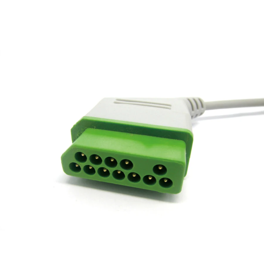 Совместимый кабель ЭКГ NIHON KOHDEN AHA/IEC 3 вывода 5 выводов захват с защелкой для