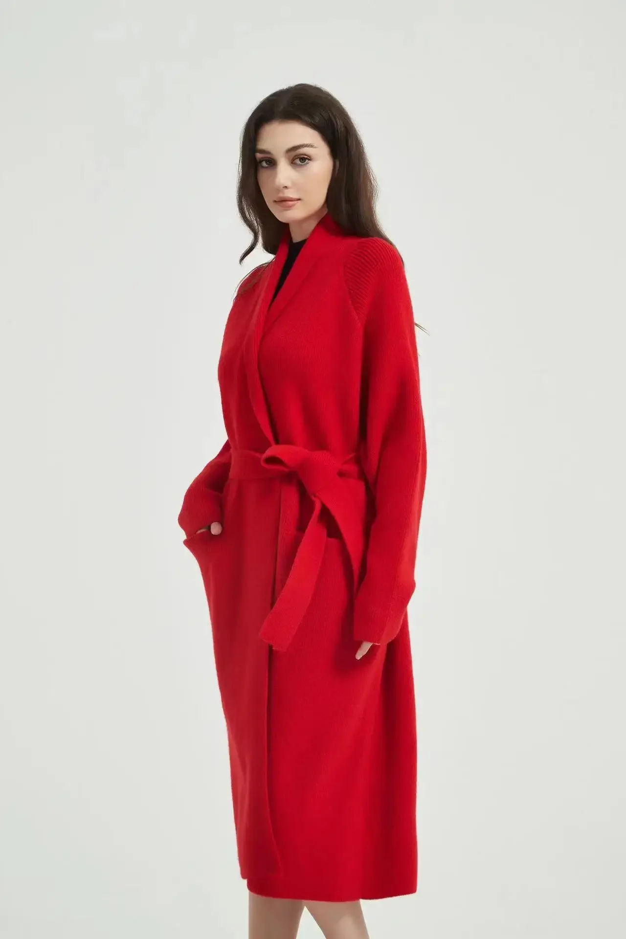 8-цветные женские пижамы для сна ветровка уличный плащ полосатый вязаный длинный