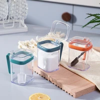 spices jar seasoning box household transparent seasoning bottle with spoon storage automatic opening kitchen tools
