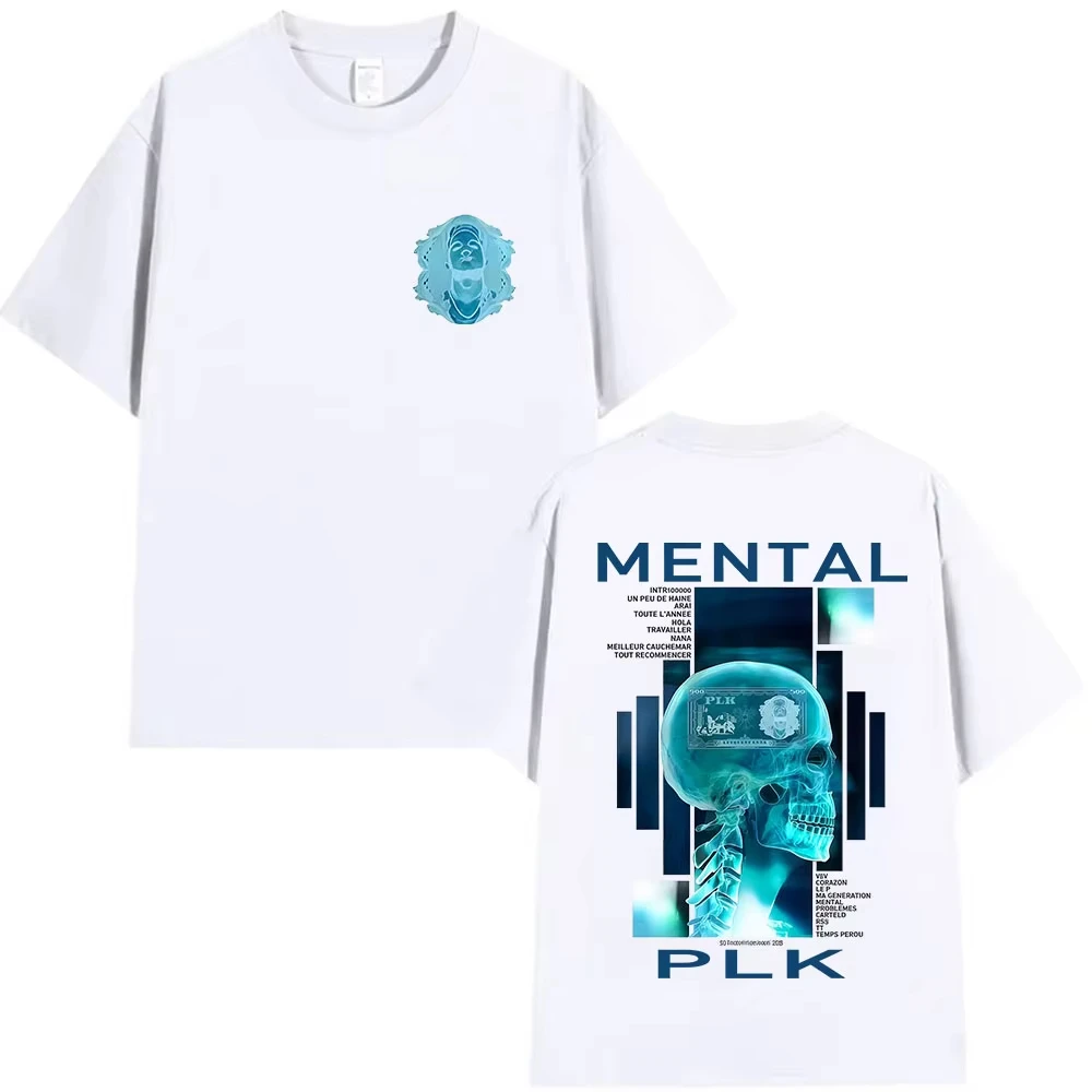 Фото Футболка PLK MENTAL: Новинка, мерч к новому альбому, графический принт, 100% хлопок, мужская/унисекс, оверсайз, плотная, винтажная, готическая, уличная одежда, топы, одежда №2