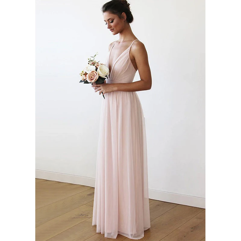 

Vestidos De Fiesta V-neck Sexy Chiffon Women's Party Dress Sleeveless Elegant Fashion And Floor Skirt Sling A-line Long Gown
