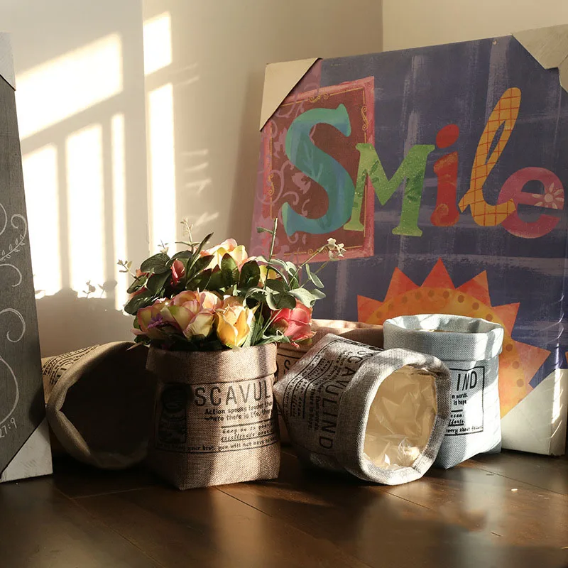 

Настольная сумка для хранения Тканевая маска для хранения игрушек сумка для хранения многоразовых суккулентов цветочный горшок Настольны...