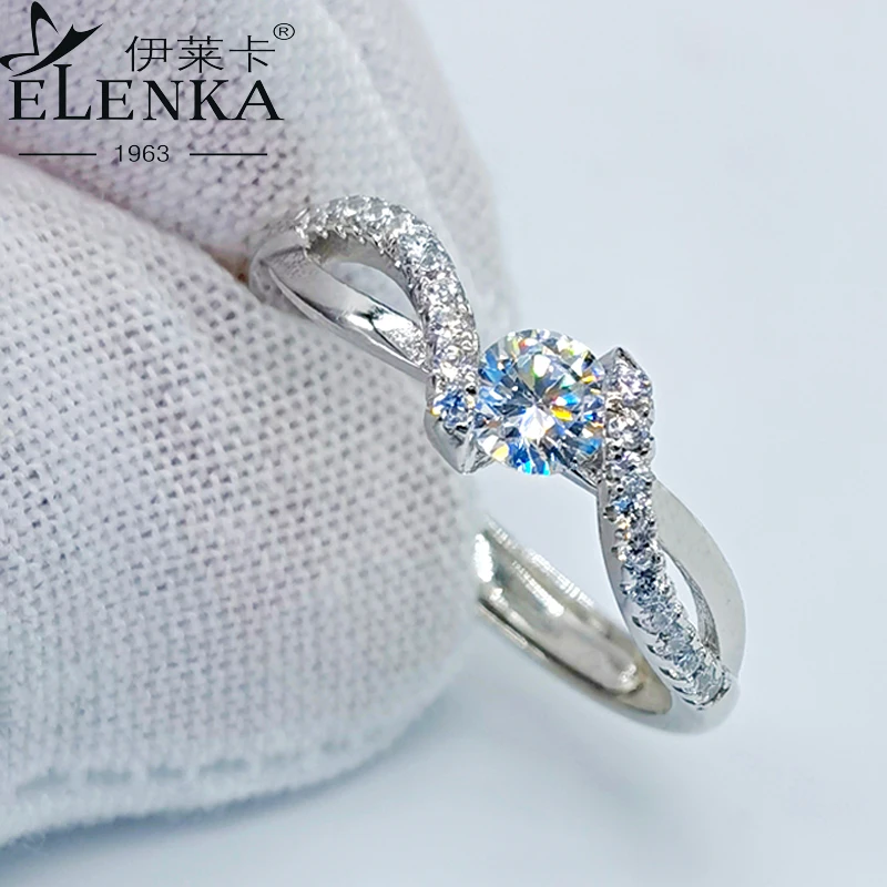 

Unique Design 100% 925 Sterling Silver Rings for Women Zircon Simple Style Adjustable Ring Engagement Wedding Fine Jewelry Gift