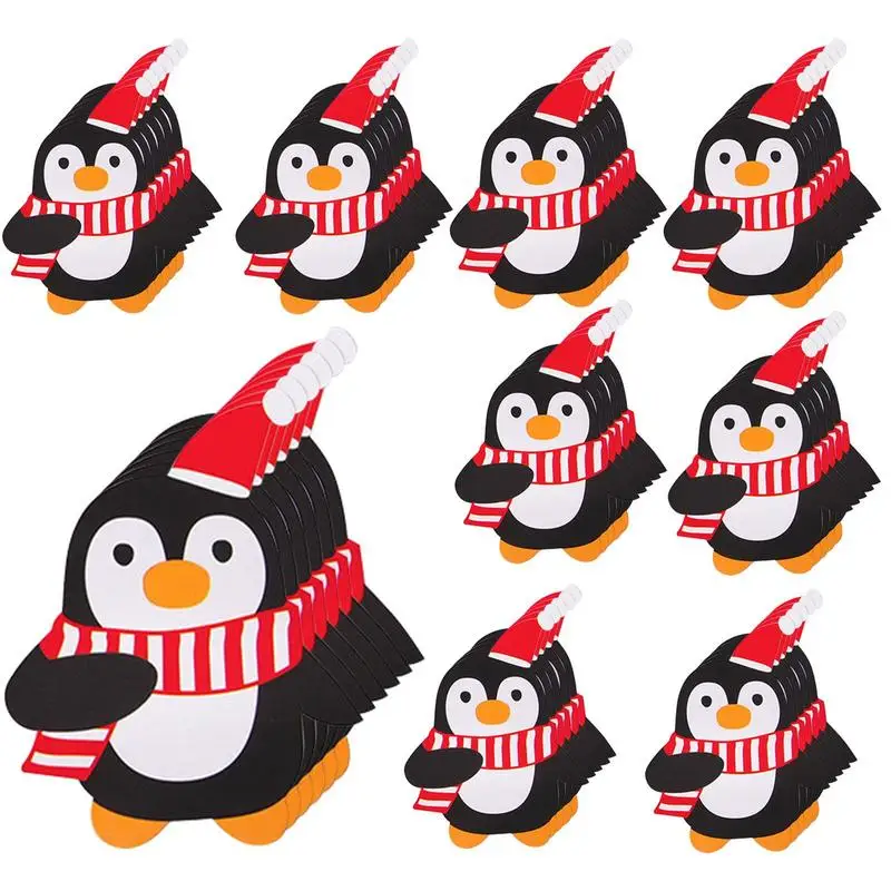 

Lollipop Paper Card 50PCS Christmas Card Decorations With Paper Santa Claus/Penguin Paper Candy Holders Sugar-Loaf Candy