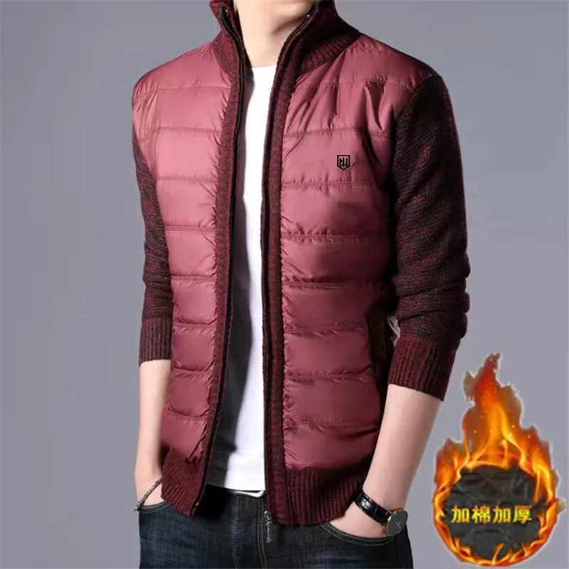 Winter Thick Fur Men Golf Jackets Vest Sweater Zipper Cardigan Villus Warm Golf Top Coats Men's High Collar Korea Fashion Jacket