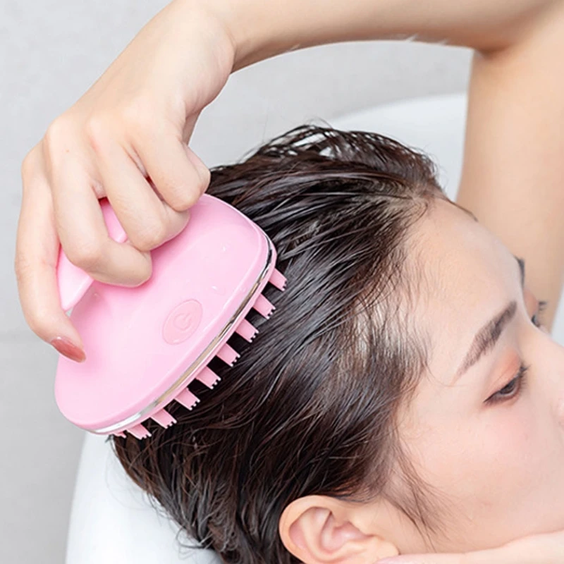 Электрический массажер для головы массажная щетка волос силиконовая
