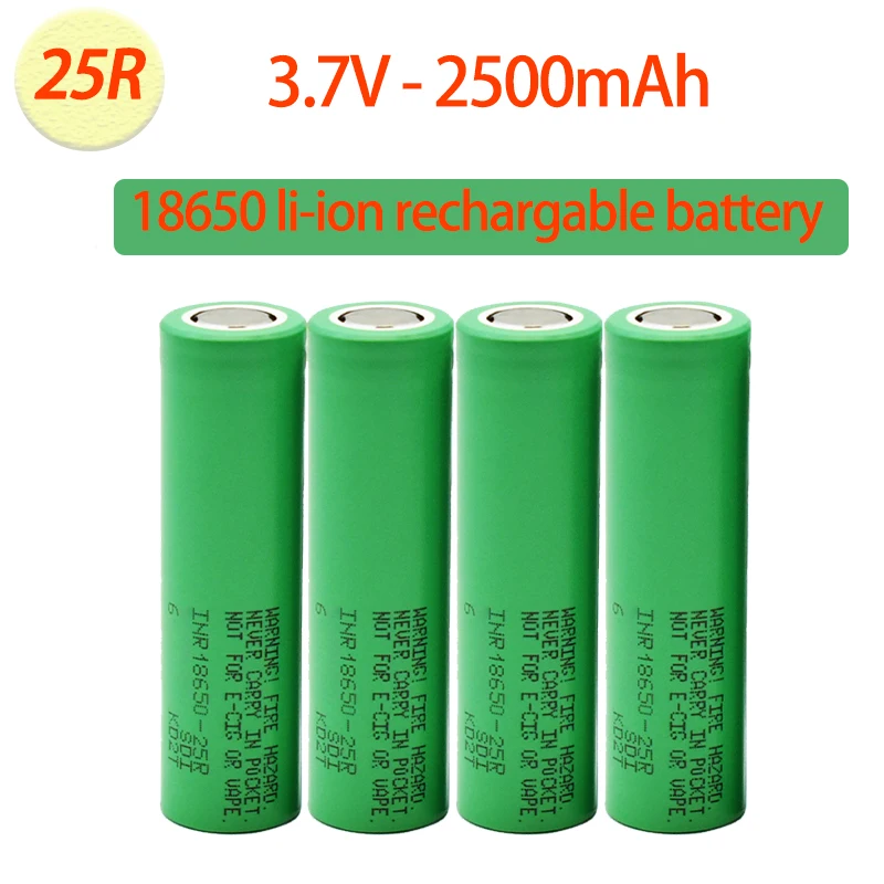 

100% NEW 18650 battery 3.7V Rechargeable battery INR18650 25R 20A discharge Li-ion Battery battery screwdriver flashlight