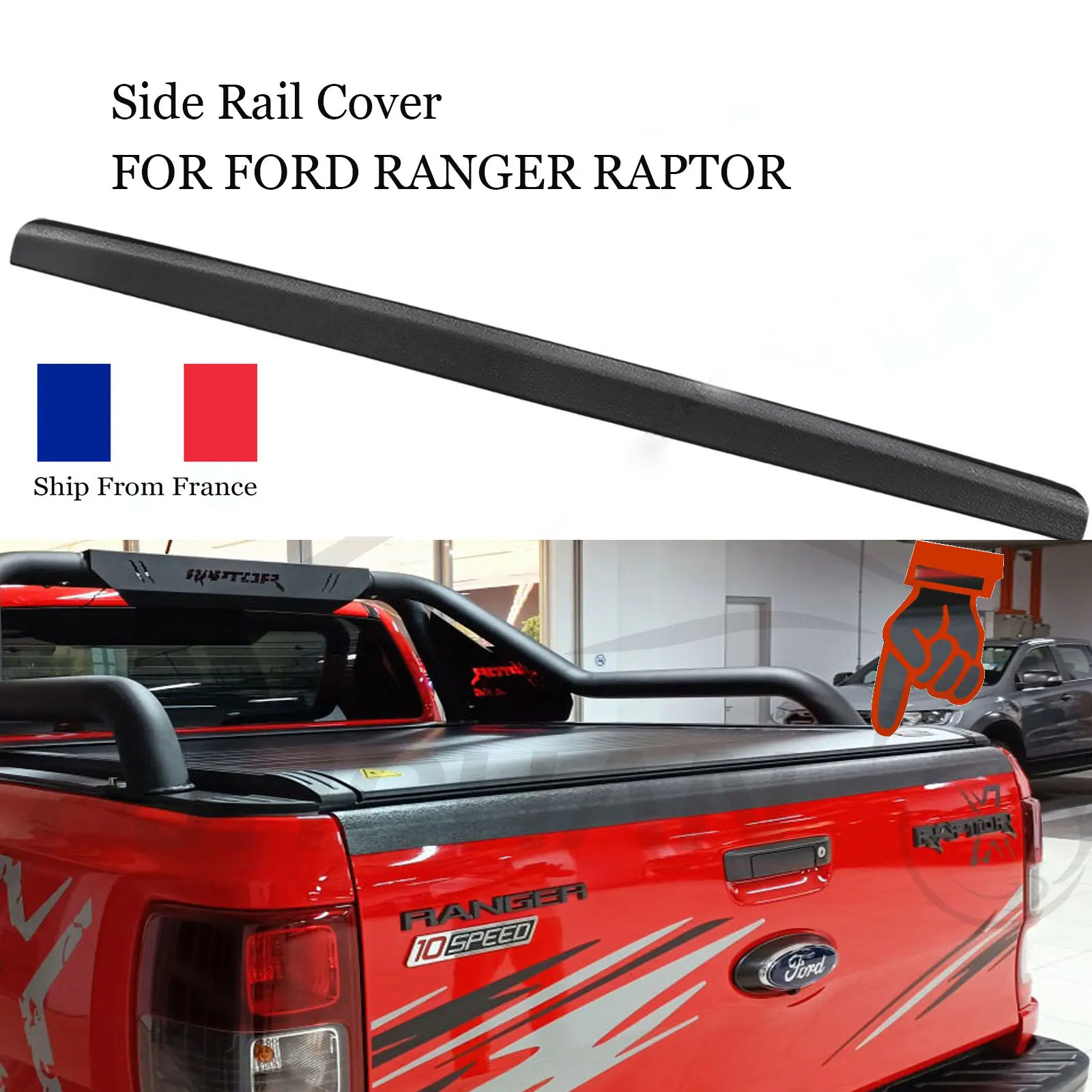 Embellecedor de puerta trasera de camión, accesorios de coche, cubierta de Riel lateral para FORD RANGER RAPTOR 2018-2021, estilo de coche para todos los modelos