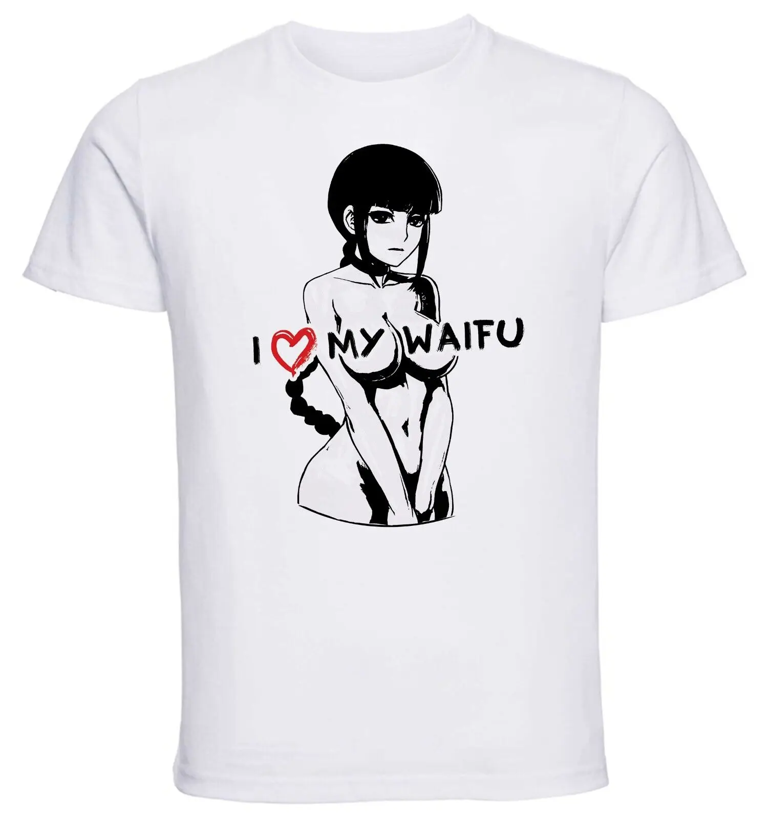 Белая черная отбеливающая футболка унисекс от Waifu Yi PE0370