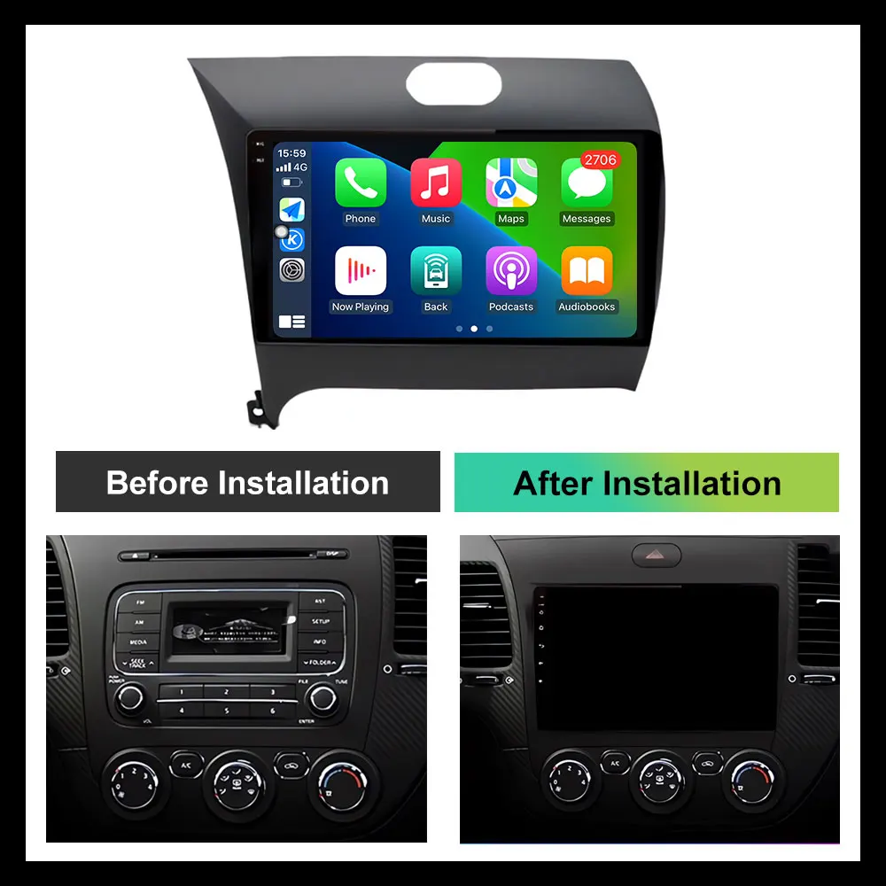 9-дюймовый Автомобильный Мультимедийный Радиоприемник Для KIA Cerato K3 2013-2016 ОС Android