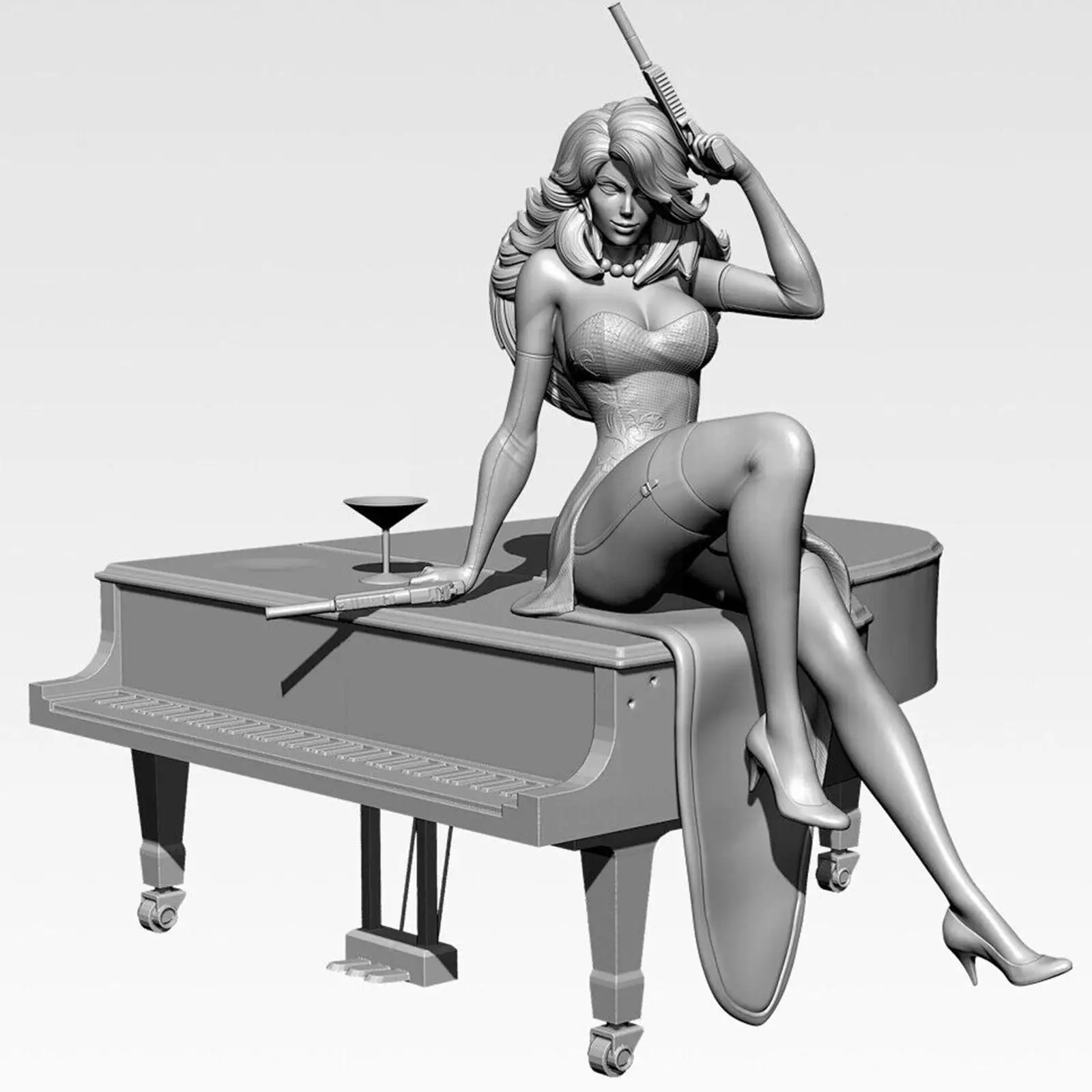 

1/24 смоляные модельные наборы, красивая фигурка, бесцветная и самособранная девушка-3646 G3e8