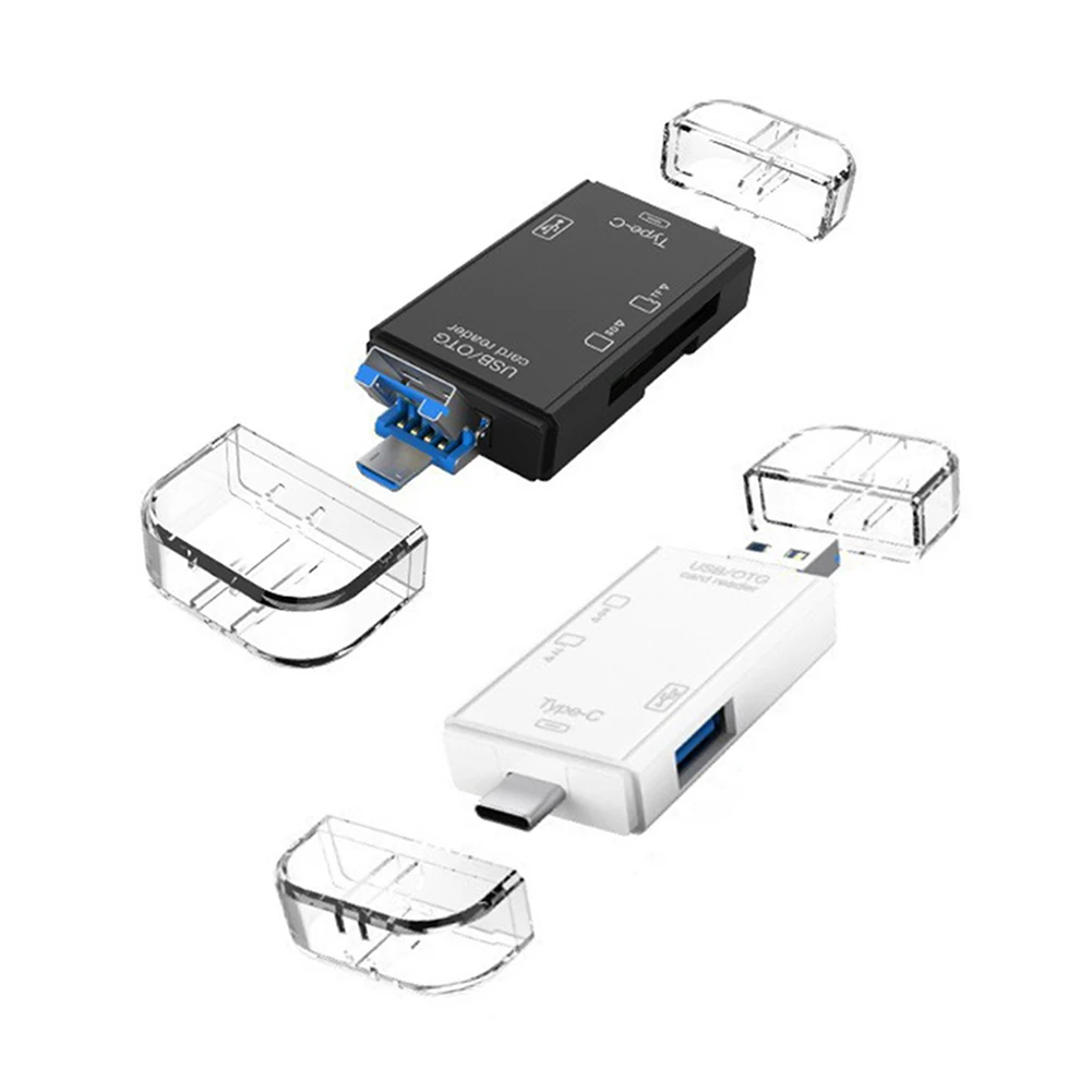 Кардридер OTG USB Type-C 6 в 1 для безопасного цифрового/TF кардридера сплиттер адаптер