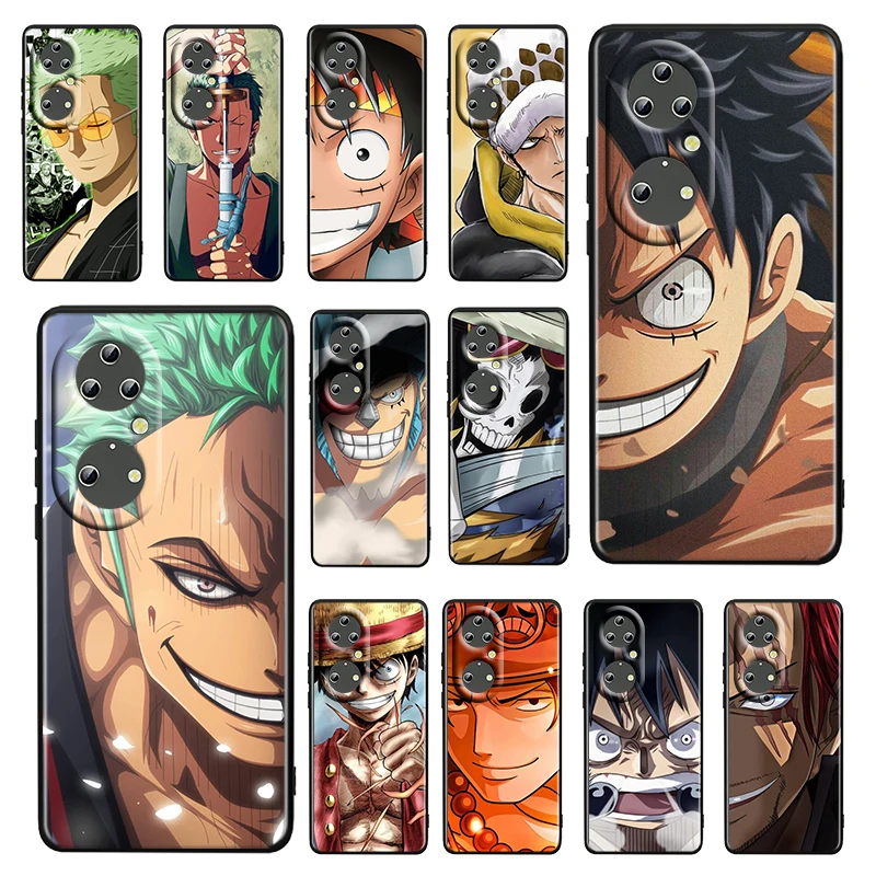 

Hot Anime One Piece Zoro For Huawei P50 P20 P30 P40 P10 Pro Lite E Plus P9 Lite Mini Silicone Soft Black Phone Case Fundas Capa