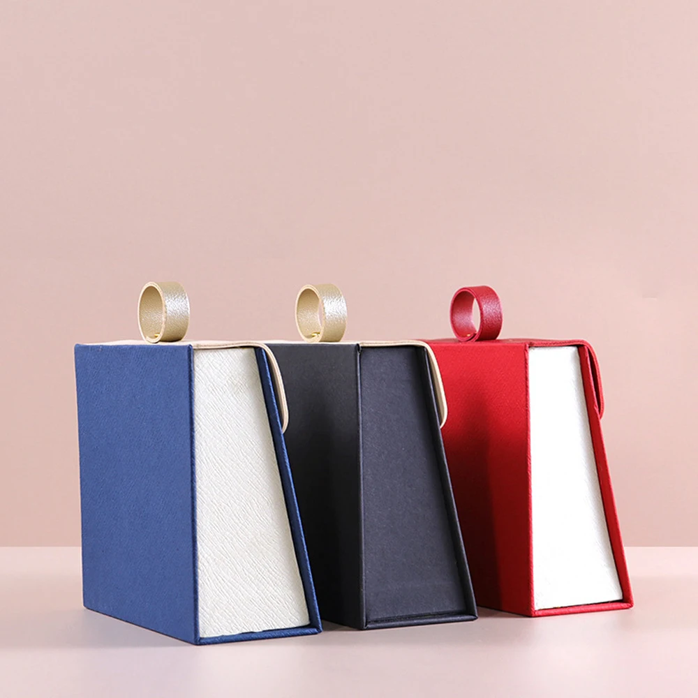 10Pcs Jewelry Box Popular Handle Jewelry Packaging Box Emblem Lipstick Gift Box Paper Box Wholesale for Wedding Valentine's Day