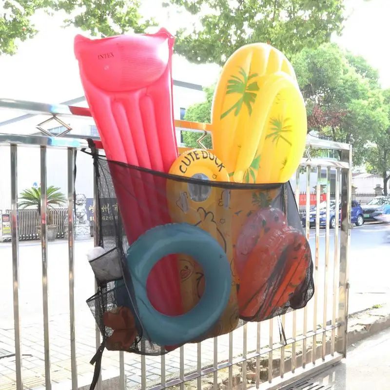 

Pool Float Net Storage Inflatable Toys Storage Hanging Bag Organizer Swimming Pool Accessories Swim Ring Net Bags Hang On Fence
