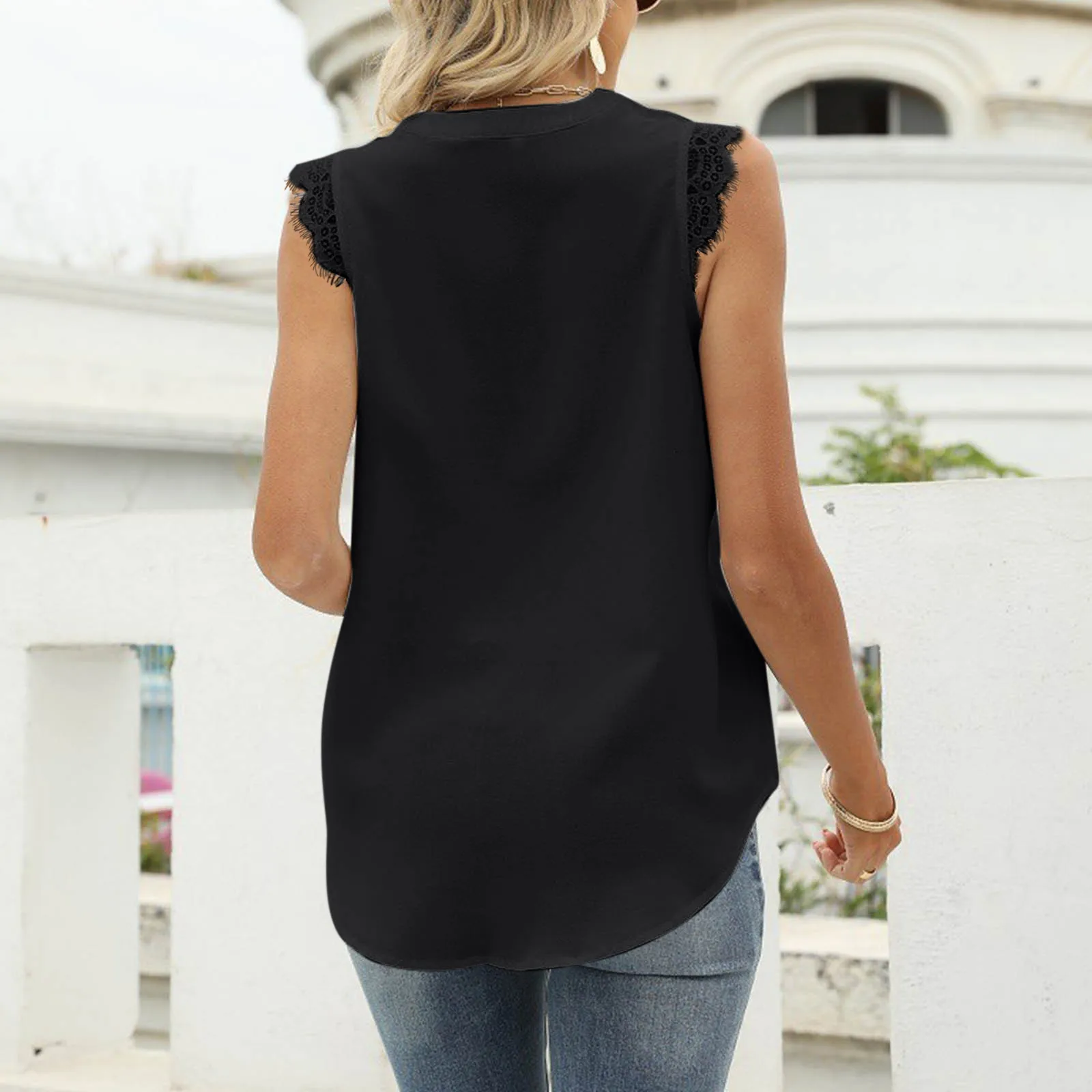 

Tops For Women V Neck Tank Tops Lace Sleeveless Cami Shirts Oversized Long Sleeve Shirts for Women T Shirts for Women Cotton