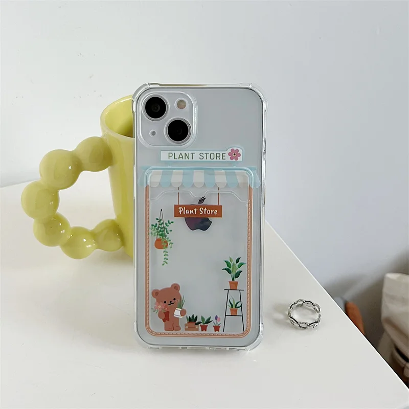 Корейский милый кошелек с изображением мороженого и медведя чехол для телефона