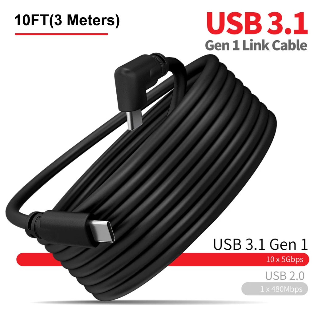 

Сетевой кабель виртуальной реальности для наушников 90 USB-C USB 3 0, шнур для быстрой зарядки, высокоскоростной шнур для передачи данных, аксессуары для зарядного устройства
