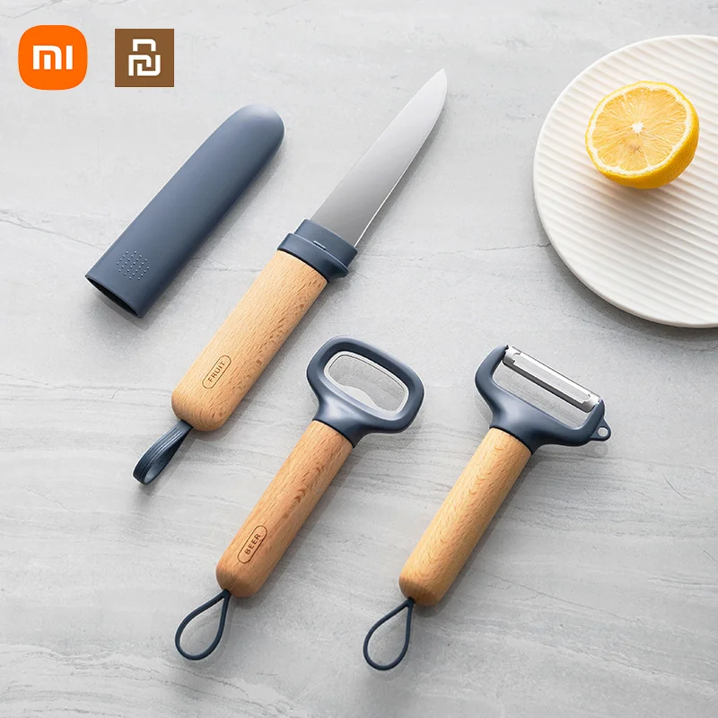 

Самостоятельный нож для фруктов Xiaomi Youpin, бытовой кухонный нож из трех частей, открывалка для бутылок из нержавеющей стали, нож для фруктов, т...
