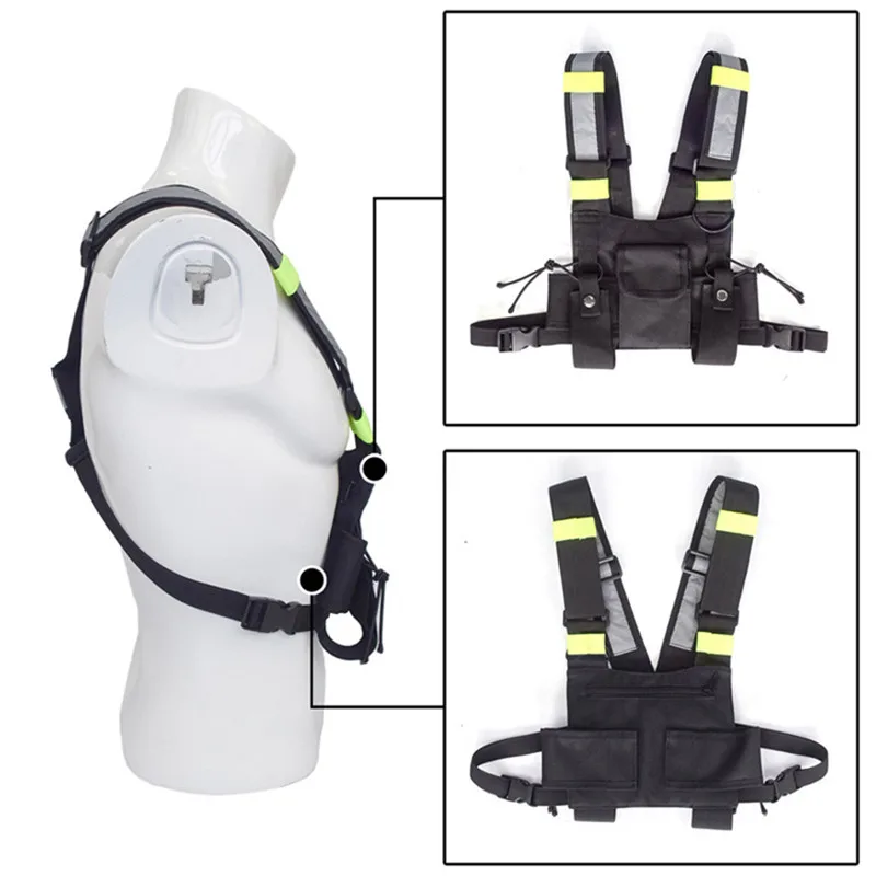 

Wireless Pager Vest Strike Procession Project Reflective Strip Tactical Waistcoat Outdoor Off-road Hiking Hunting Chest Gear