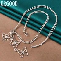 925 sterling silver 48cm snake chain butterfly necklace for women party engagement wedding fashion jewelry