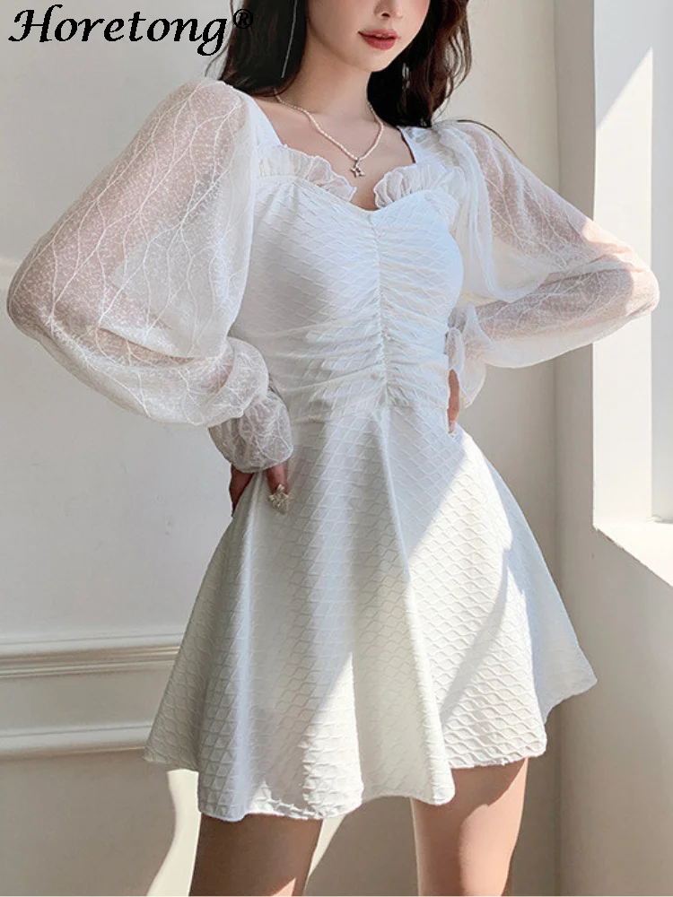 

Женский слитный купальник с воланом, V-образным вырезом и длинным рукавом