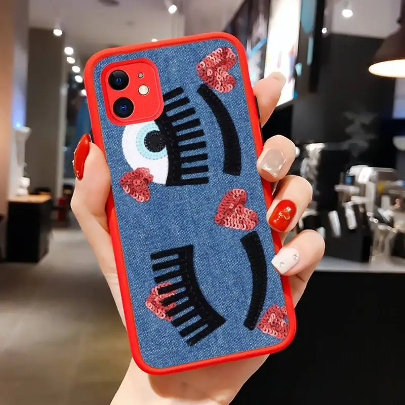 Hot Ferragnies Eyes Chiara Phone Case for iPhone 14 11 12 13 Mini Pro Max 8 7 Plus X XR XS MAX Translucent Matte Cover