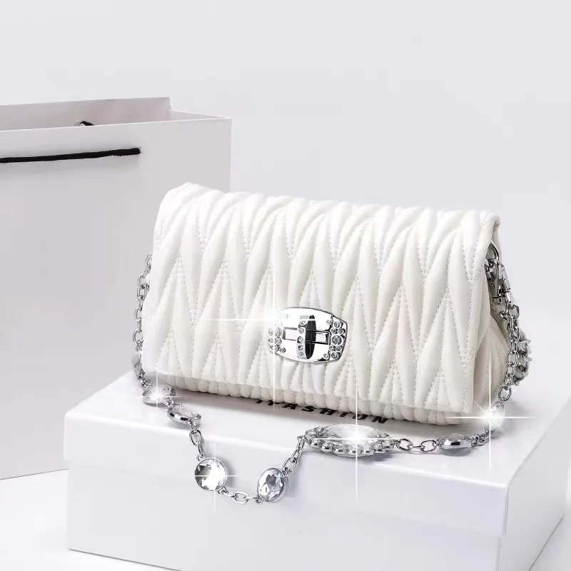 

Bag Women 2023 New Fashion Soft Leather Fairy Bag Rhinobarine Chain Bag Single Shoulder Crossbody Hand Fold Bag