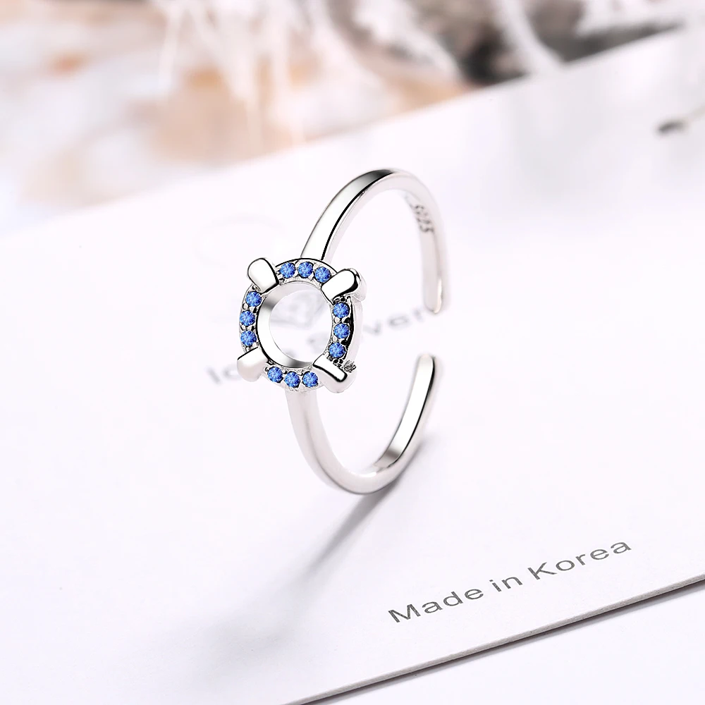 

Кольцо Todorova с синим кубическим цирконием женское, обручальное регулируемое кольцо с геометрическим дизайном, свадебное Ювелирное Украшени...