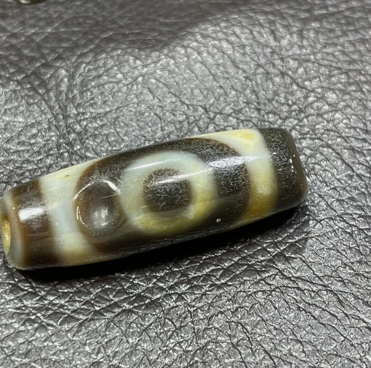 Древние тибетские бусины Дзи старый агат зубы тигра тотем с 2 глазами амулет