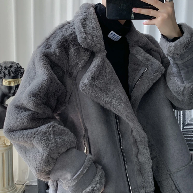 

Brand Clothing Autumn Winter Mens Cotton Coat Jackets Loose Extra Thick Fur One Coats /New Mens Loose Thick Padded Jacket Coats