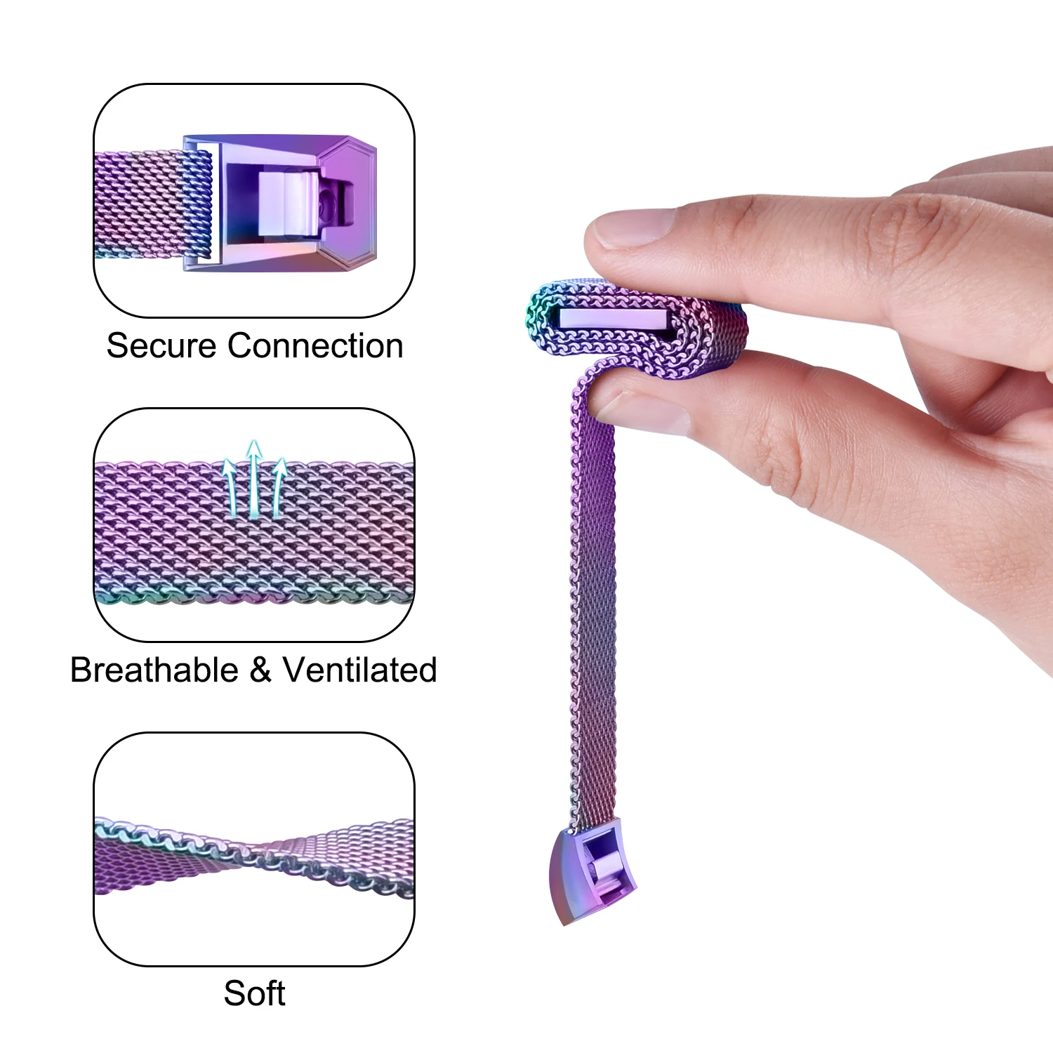 Milanese Strap Watch Band For Fitbit HR/Fitbit Alta Metal Magnetic Loop Band Replacement Bracelet For Fitbit Alta Watchband