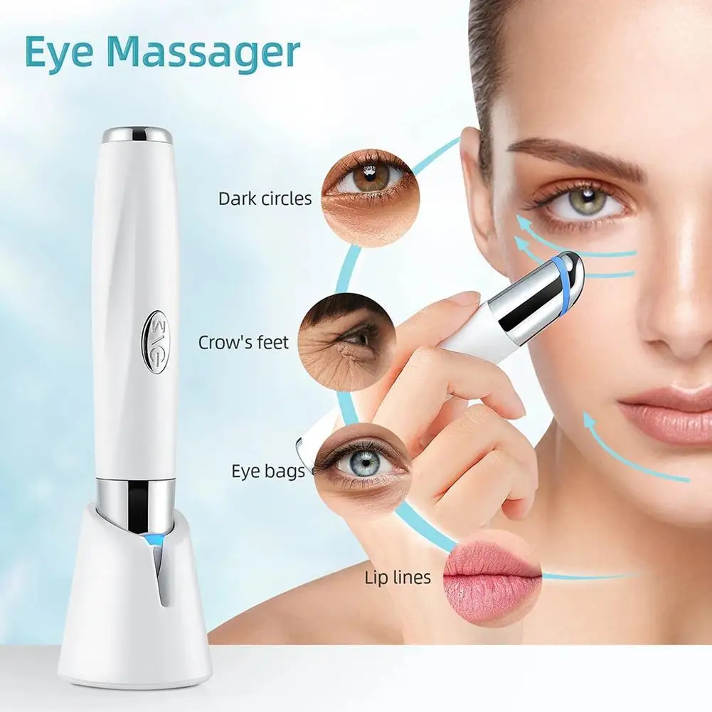 

Hot Compress Eye Massager Pen Smart Disinfection LED Eye Lip Massager Eye Skin Tighten Anti Aging Eye Wrinkle Lip Lines Removal