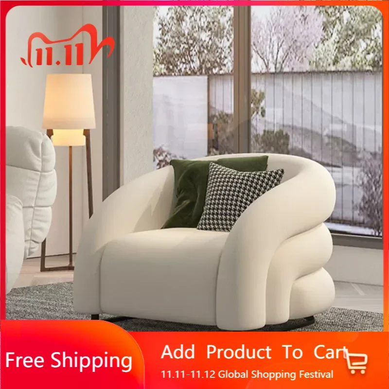

White Lounges Chairs Living Room Luxury Designer Individual Modern Lounges Chair Single Sofa Chaise Pliante Furniture MQ50KT
