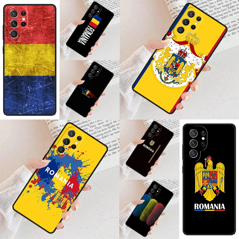 Чехол с флагом Румынии для телефона Samsung Galaxy S24 S23 S22 S21 Ultra S10 Note 10 Pro S20 Plus FE S9 S8