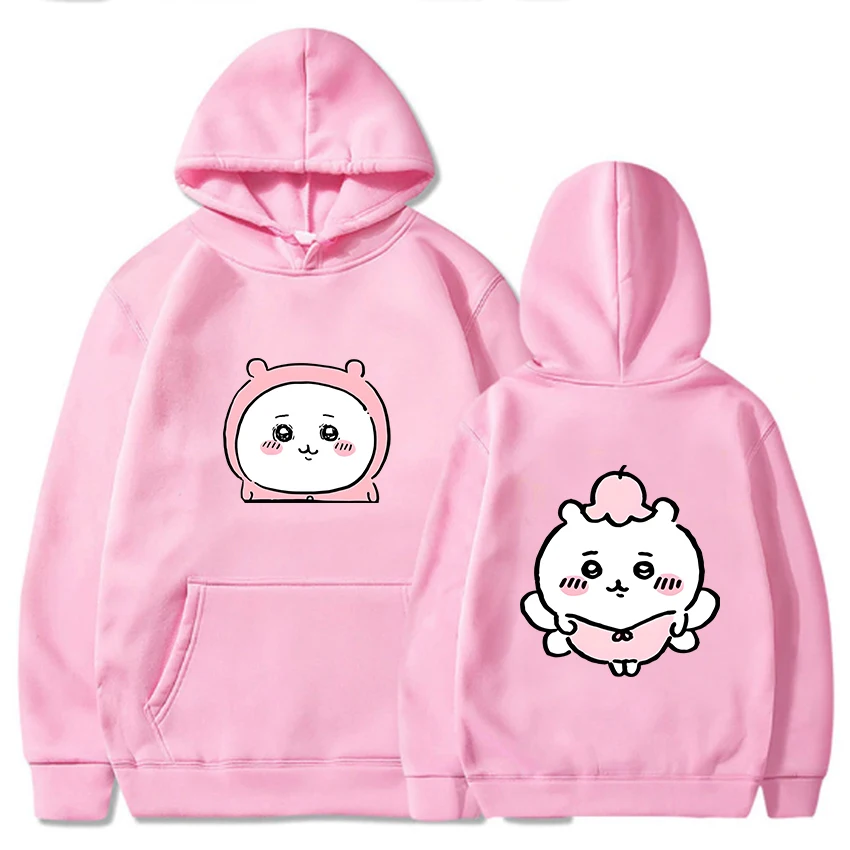 

Толстовки Chiikawa в стиле Харадзюку с японским аниме, корейский принт манга, флисовый свитшот для мальчиков и девочек, весна и осень, унисекс, в стиле хип-хоп