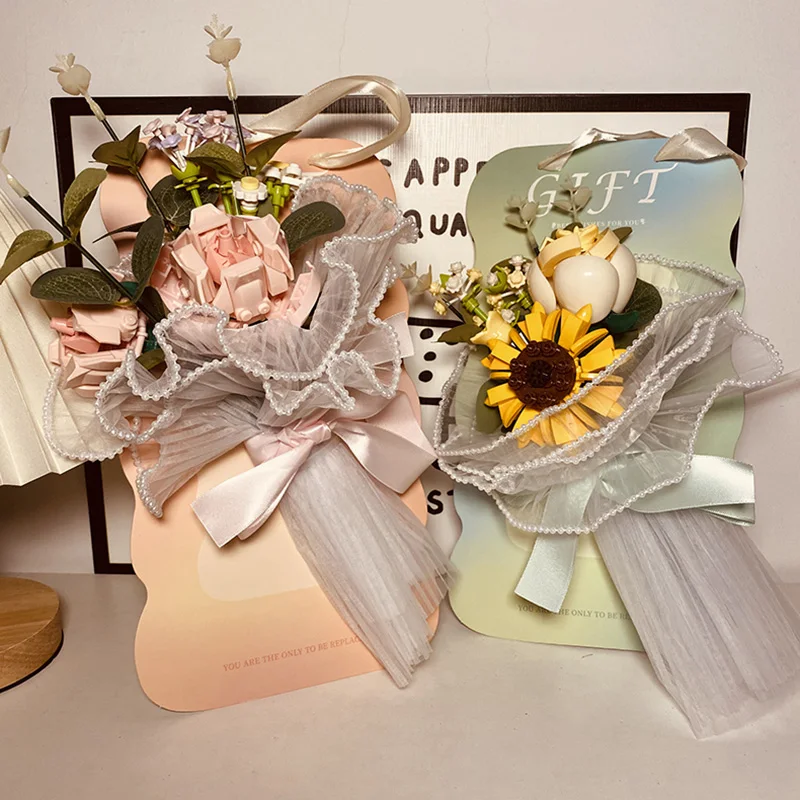 

Сборный строительный блок, свадебный букет, Модель Классические игрушки, статический дисплей для взрослых, собирать пазл, подарок, сувенир, совместим с