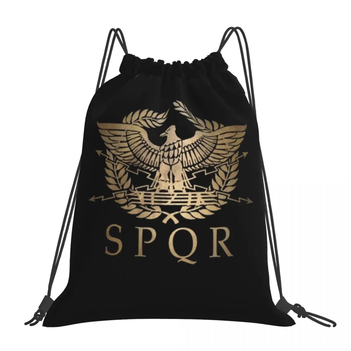 

SPQR- Roman Empire Standard Shield Backpacks Multi-function Portable Drawstring Bag Drawstring Bundle Pocket Sports Bag Book Bag