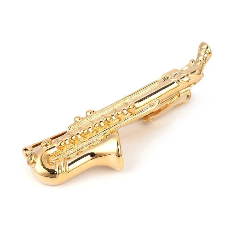 

Saxophone Men Tie Clip Bar Necktie Pin Clasp Clamp Wedding Charm for Creative Gi