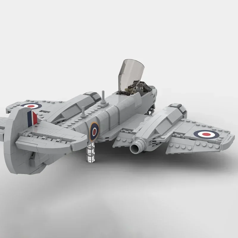 Военная модель Moc строительные кирпичи масштаб 1:35 Meteor F Mk 4 технология истребителя