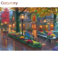 gatyztory 60x75cm oil painting by numbers street landscape diy paint by numbers on canvas frameless home decoration unique gift