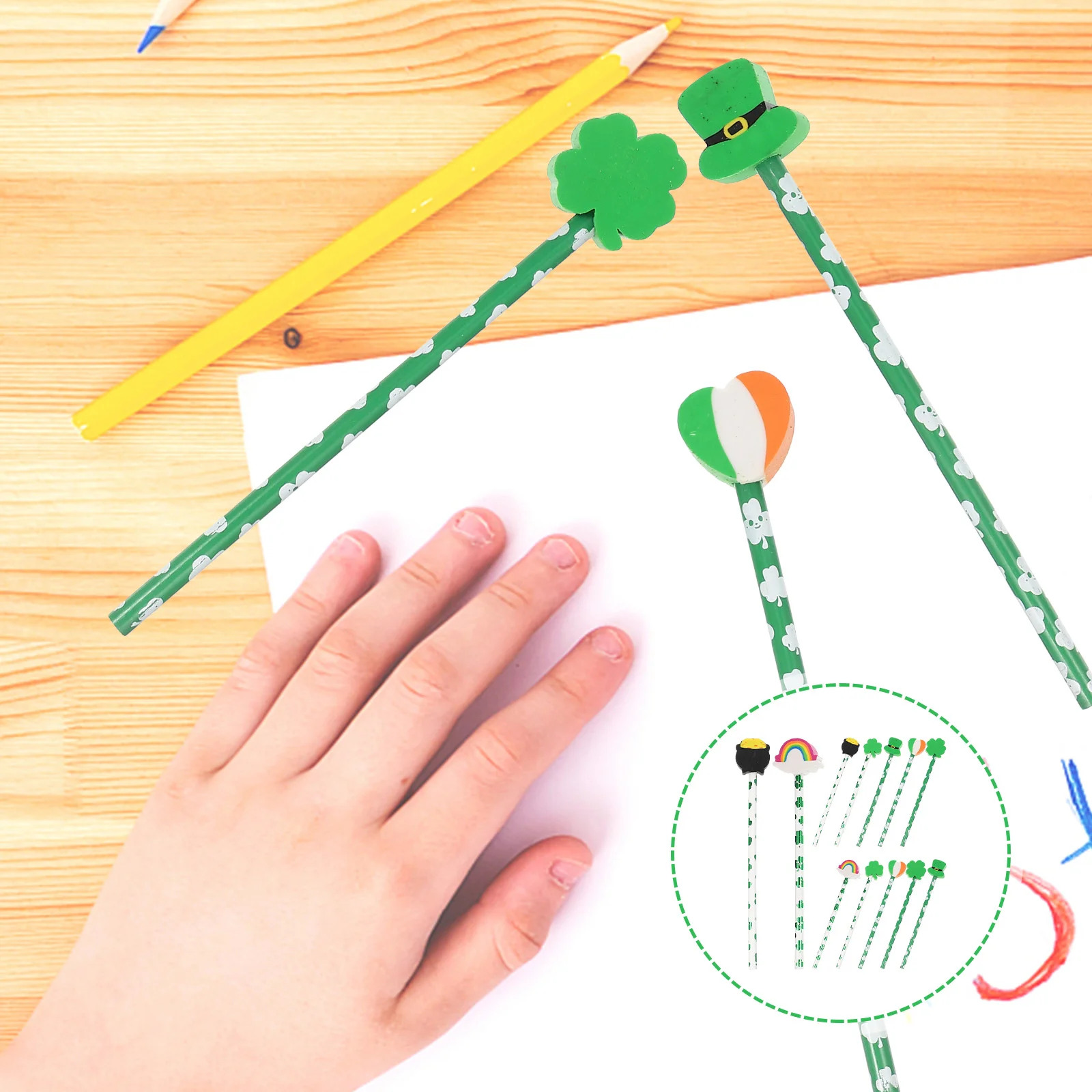 

Ластики для рисования с изображением Патрика, стирательные аксессуары для детей, семейные деревянные школьные ластики с изображением животных, забавные топперы для студентов, милые