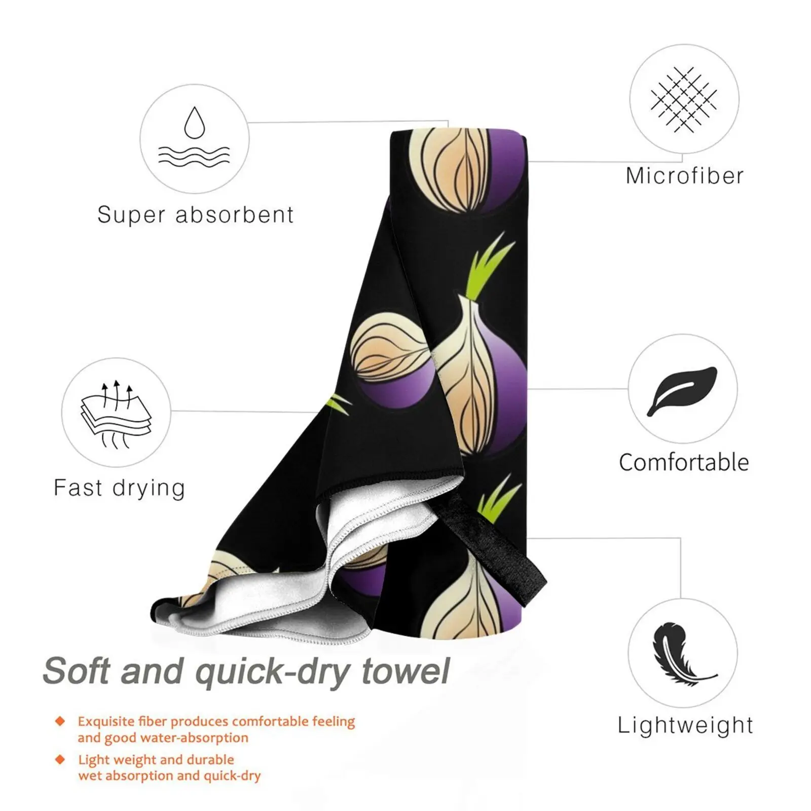 Быстросохнущее качественное полотенце Tor пляжное с логотипом компьютерная